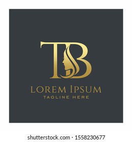 Initial TB Beauty Face Letter Logo Design Vector