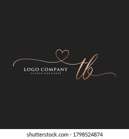 Initial TB beauty monogram and elegant logo design, handwriting logo of initial signature, wedding, fashion, floral and botanical with creative template.