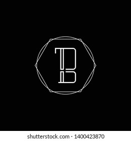 Initial TB BT letter logo design in black background