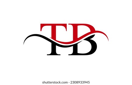 Logotipo de carta de TB inicial con plantilla de vectores gráficos de diseño Swoosh para identidad de empresa y empresa.	