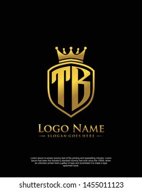 initial TB letter with shield style logo template vector