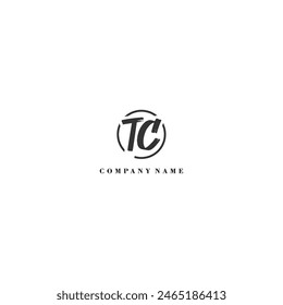 Identidad inicial de la tendencia de la compañía del logotipo del cepillo de TC