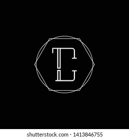 Initial TC CT C T letter logo design in black background