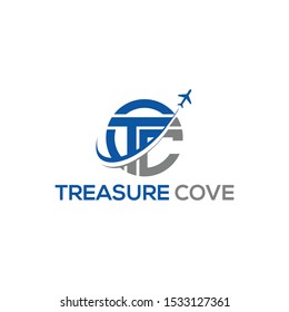 Initial TC travel logo design 