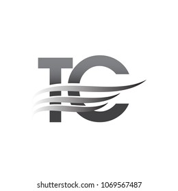 Initial TC wing logo, grey color vector logotype, logo for company name business and company identity.
