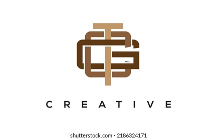 Logotipo de Monograma de las letras TCG iniciales. Ilustración del vector de icono de las letras TCG modernas creativas.