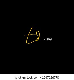 Initial TD beauty monogram and elegant logo design