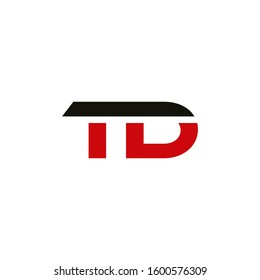 Initial TD icon design template elements for business company logo. Outstanding professional elegant trendy awesome artistic black and red color. Logotype idea vector isolated on white background.