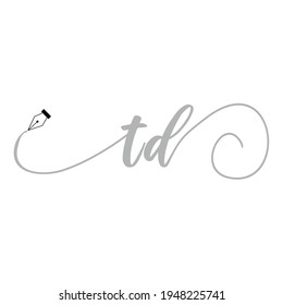 Initial TD logo handwriting business illustration fashion simple