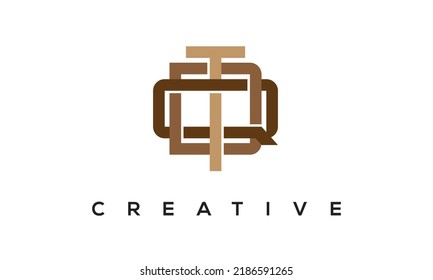 TDQ inicial, letras QDT logotipo de monograma. Creativo TDQ Moderno, Ilustración vectorial de letras QDT, Ilustración de vectores.