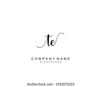 Initial TE Beauty-Monogramm und elegantes Logo-Design, Handschrift Logo der ersten Signatur, Hochzeit, Mode, Blumen und botanisch mit kreativen Vorlage.