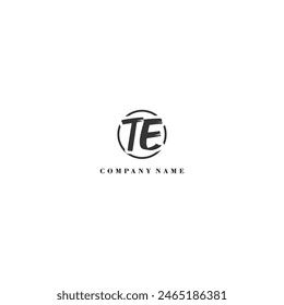 Initial TE brush logo company trend identity