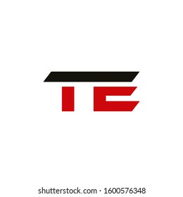 Initial TE icon design template elements for business company logo. Outstanding professional elegant trendy awesome artistic black and red color. Logotype idea vector isolated on white background.