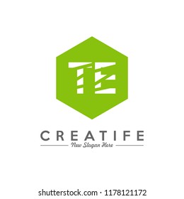Initial TE logo concepts template vector