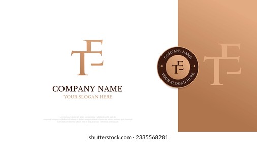 Initial TE Logo Design Vector