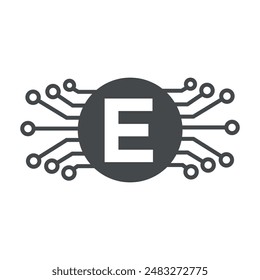 Tecnología inicial Logotipo combinado con Plantilla de Vector E