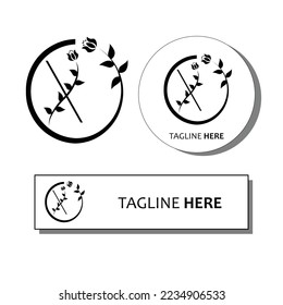 Initial template, Letter Feminine Logos with Organic Plant Elements. suitable for company logos, restaurants, online shops, etc