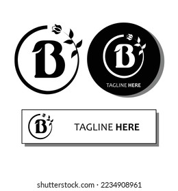 Initial template, Letter Feminine Logos with Organic Plant Elements. suitable for company logos, restaurants, online shops, etc
