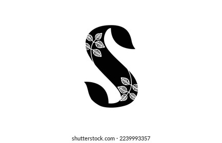 Initial template, Letter Feminine Logos with Organic Plant Elements.