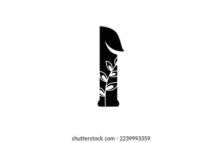 Initial template, Letter Feminine Logos with Organic Plant Elements.