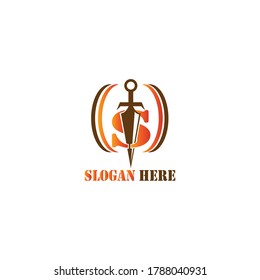Initial template logo s illustration of a sword design vector