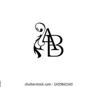 Initial Text AB letter luxury flourishes ornament logo