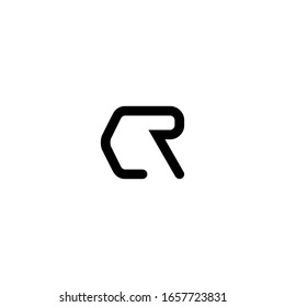 Initial text CR letter logo design vector. Illustration of C R Logotype