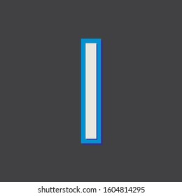 I initial text font logo icon vector design graphic minimal clean premium modern cyan blue light Outline