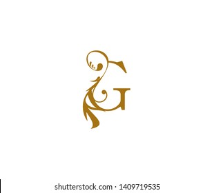 Initial Text G letter luxury flourishes ornament logo