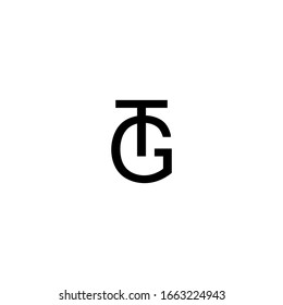 Initial text GT TG G T Letter logo design vector. Illustration of Letter GT TG G T Logotype