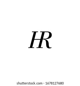 Vector de diseño del logotipo H R del texto inicial. Ilustración del elemento de plantilla de Logotipo H R de letra HR