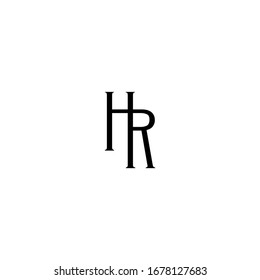 Initial Text HR H R Logo design vector. Illustration of Letter HR H R Logotype template element