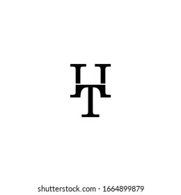 Vector de diseño del logotipo de texto inicial HT H T. Ilustración de la letra HT H T Elemento de plantilla de logotipo