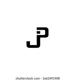 Initial text JP J P Letter logo design vector. Illustration of Letter JP J P Logotype