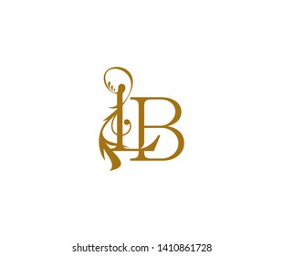 Initial Text LB letter luxury flourishes ornament logo