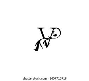 Initial Text V letter luxury flourishes ornament logo