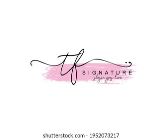 Initial TF Beauty-Monogramm und elegantes Logo-Design, Handschrift Logo der ersten Signatur, Hochzeit, Mode, Blumen und botanisch mit kreativen Vorlage.