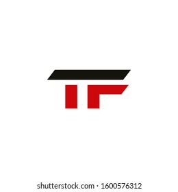 Initial TF icon design template elements for business company logo. Outstanding professional elegant trendy awesome artistic black and red color. Logotype idea vector isolated on white background.