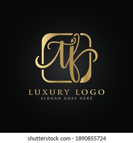 Initial TF-Buchstaben Logo Design Vektorvorlage. Abstrakter Luxusbrief TF Logo Design
