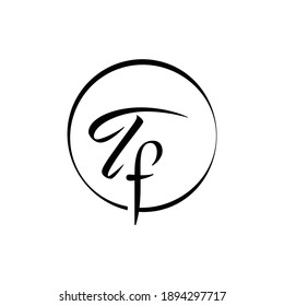 Initial TF-Buchstaben Logo Design Vektorvorlage. Abstrakter Skript-Letter TF-Logo-Design