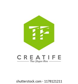 Initial TF logo concepts template vector