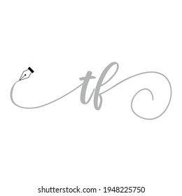 Initial TF logo handwriting business illustration fashion simple