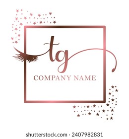 Initial TG calligraphy company eye and eyelash handwriting