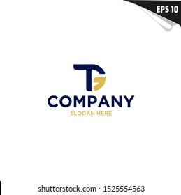 Initial TG Logo monogram design template. Simple elegant shape style modern logo.