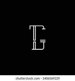 Initial TG TC letter logo design in black background