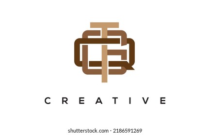 initial TGQ, QGT letters Monogram Logo. Creative Modern TGQ, QGT Letters icon vector Illustration.