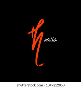 Initial th logo handwriting vector