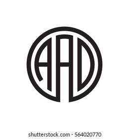initial three letter logo circle black
