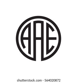 initial three letter logo circle black