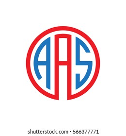 initial three letter logo circle red blue